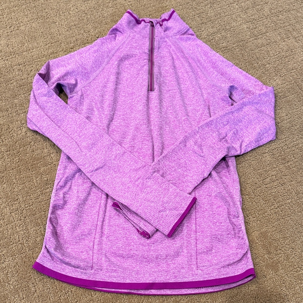 Athleta Purple Quarter-Zip Sweatshirt